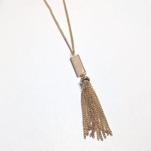 Gold Chain Necklace with Pink Stone‎ Pendant